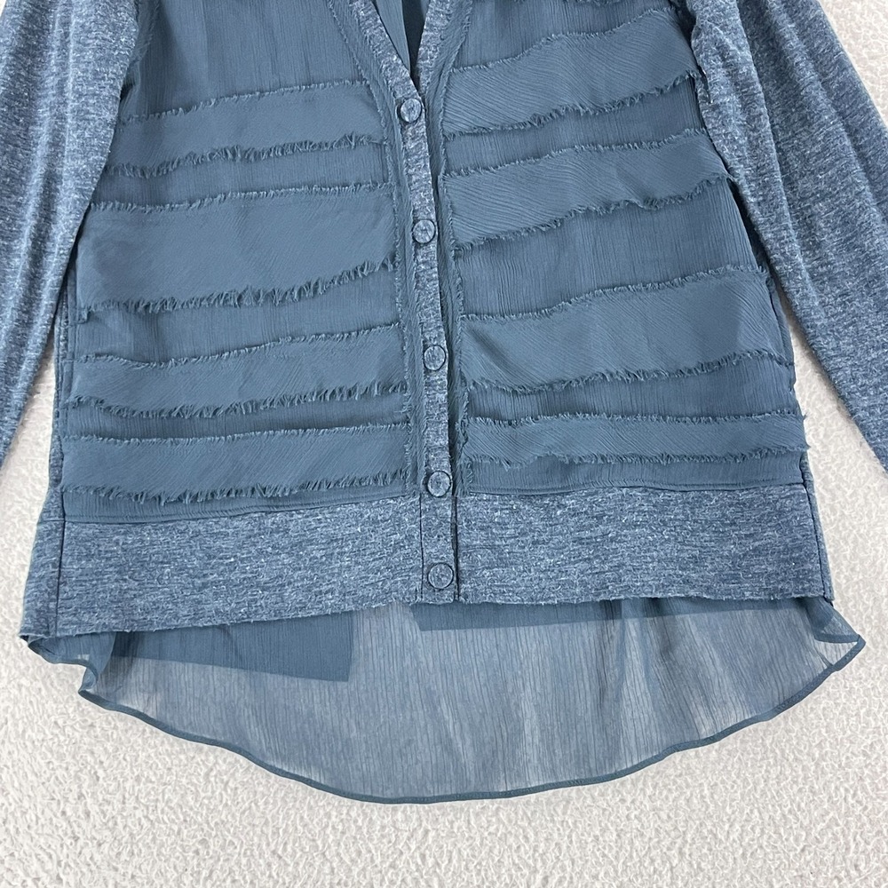 Vanessa Virginia Cardigan Women Medium Blue Button-Front Long Sleeve Lightweight - Picture 5 of 14